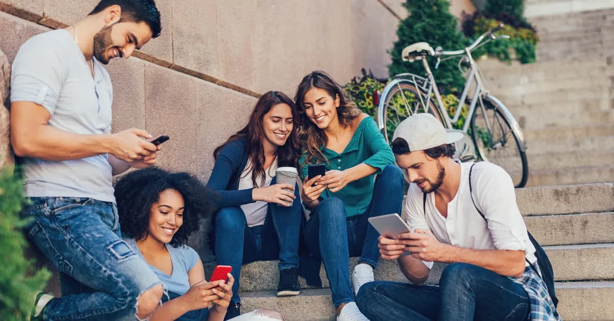 Social media marketing team working on strategy Social media marketing team working on strategy